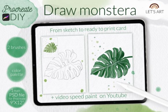 Download Monstera Procreate Watercolor Kit - Procreate watercolor Collection