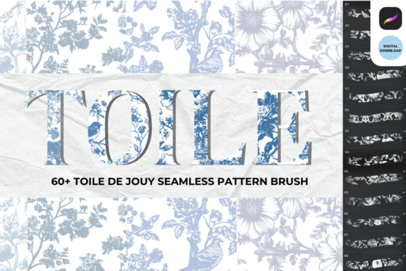 Download Toile De Jouy Seamless Brush Set - Premium Resources