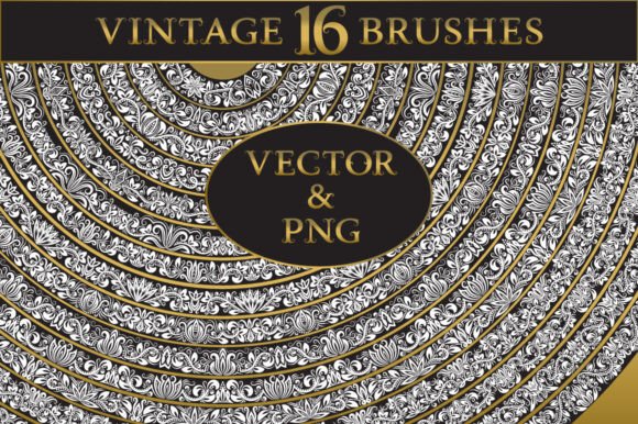 Download 16 Vintage Floral Brushes - Premium Resources