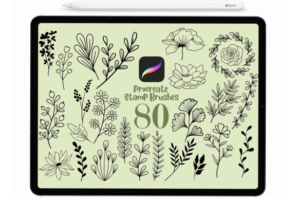 Download 80 Botanical Stamp Brushes for Procreate - Premium Bundle