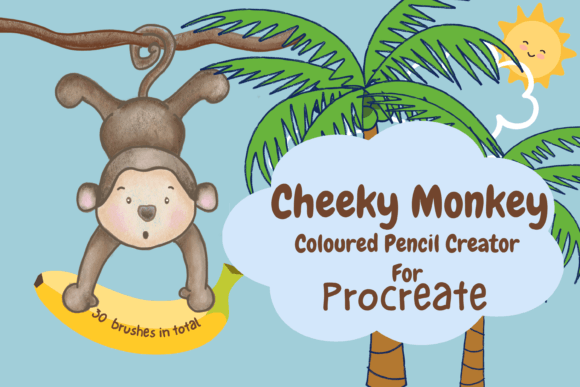 Download Cheeky Monkey Coloured Pencil Procreate - Pencil procreate Collection