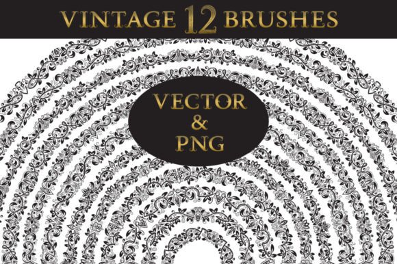 Download 12 Vintage Floral Brushes - Floral brushes Collection
