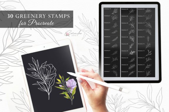 Download Greenery Procreate Stamps Brushset - Premium Bundle
